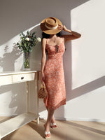 Load image into Gallery viewer, Damask Cami Midi Dress in Orange