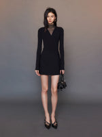 Load image into Gallery viewer, Sheer Panel V Top in Black