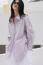 Load image into Gallery viewer, Classic Oversized Pocket Shirt in Purple