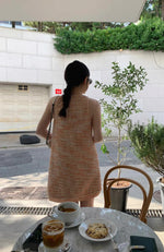 Load image into Gallery viewer, Tweed Button Blouse in Orange