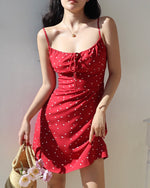 Load image into Gallery viewer, Heart Print Mini Dress in Red