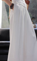 Load image into Gallery viewer, Linen Blend Gathered Bustier Top // Trousers // Maxi Skirt Set in White