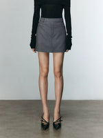 Load image into Gallery viewer, Tailored Mini Skirt in Grey