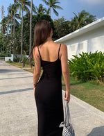 Load image into Gallery viewer, Padded Cami Stretch Maxi Dress in Black
