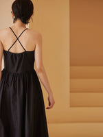 Load image into Gallery viewer, Cross Back Pocket Maxi Dress in Black
