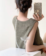 Load image into Gallery viewer, Asymmetric Overlap Top in Greige