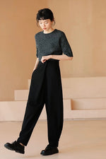 Load image into Gallery viewer, 2-Way Adjustable Hem Trousers in Black