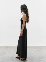 Load image into Gallery viewer, Tencel Contrast Maxi Dress in Black