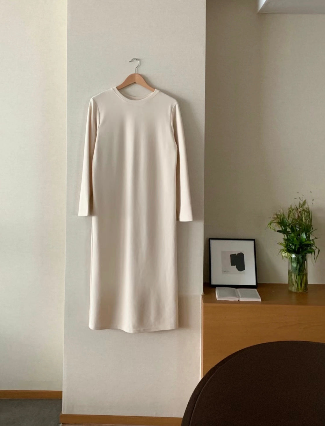 Korean Relaxed Maxi Long Sleeve Dress [2 Colours]