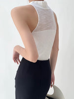 Load image into Gallery viewer, Light Knit Cheongsam Top in White