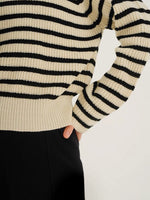 Load image into Gallery viewer, Classic Striped Knit Sweater in White/Black