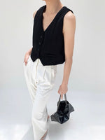 Load image into Gallery viewer, Relaxed Sleeveless Vest Top in Black