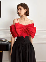 Load image into Gallery viewer, Oversized Triple Bow Cami Top in Red