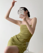 Load image into Gallery viewer, Gathered Mini Dress in Green
