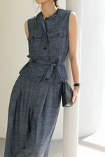 Load image into Gallery viewer, Utility Vest Top // Trousers in Blue Set