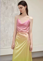 Load image into Gallery viewer, Ombre Drape Wrap Cami Dress in Pink/Yellow