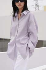 Load image into Gallery viewer, Classic Oversized Pocket Shirt in Purple