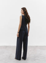 Load image into Gallery viewer, Tencel Vest // Trousers Set in Navy