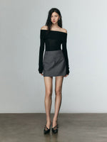 Load image into Gallery viewer, Tailored Mini Skirt in Grey