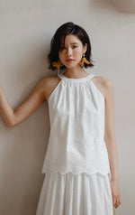 Load image into Gallery viewer, Eyelet Floral Top in White
