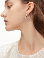 Load image into Gallery viewer, Cluster Heart Loop Earrings