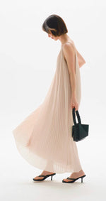 Load image into Gallery viewer, Pleated V Cami Maxi Dress in Cream