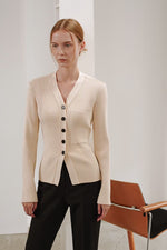 Load image into Gallery viewer, Korean Pocket Knit Cardigan in Cream