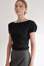 Load image into Gallery viewer, Korean Benne Wool/Cashmere Knit Top in Grey