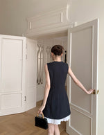 Load image into Gallery viewer, Pleat Hem Cheongsam Dress in Grey