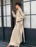 Load image into Gallery viewer, Knitted Maxi Sleeveless Dress in Kahki