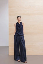 Load image into Gallery viewer, Drape Top // Trousers Set in Navy