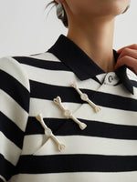 Load image into Gallery viewer, Striped Pankou Polo Dress in Black/White