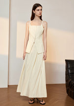 Load image into Gallery viewer, Cami Vest + Maxi Skirt Set in Cream