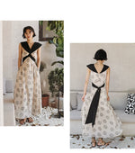 Load image into Gallery viewer, Floral Tie Back Pocket Maxi Dress in Cream

