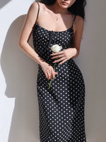 Load image into Gallery viewer, Polka Midi Dress in Black