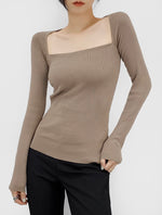 Load image into Gallery viewer, Ribbed Square Top in Latte