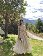 Load image into Gallery viewer, Drop Cross Back Maxi Dress in Beige