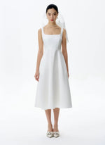 Load image into Gallery viewer, Classic A-Line Pocket Dress in White