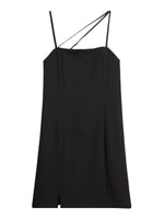 Load image into Gallery viewer, Asymmetric Cami Mini Dress in Black