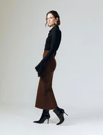 Load image into Gallery viewer, Sleek Maxi Skirt in Brown