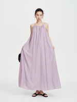 Load image into Gallery viewer, Crepe Tent Pocket Maxi Dress in Purple