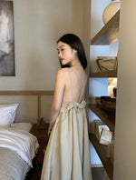 Load image into Gallery viewer, Drop Cross Back Maxi Dress in Beige