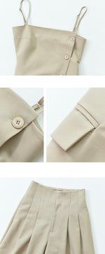 Load image into Gallery viewer, Cami Tailored Top + Trousers Set in Beige