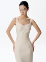 Load image into Gallery viewer, Tweed Sweetheart Mermaid Dress in Beige