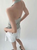 Load image into Gallery viewer, Light Knit Halter Vest Tank in Green