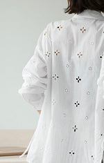 Load image into Gallery viewer, Eyelet Oversized Shirt in White