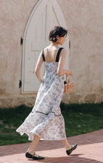 Load image into Gallery viewer, Floral Panel Maxi Dress in Black/White