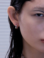 Load image into Gallery viewer, Silver Duo Wide Loop Earrings