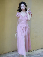 Load image into Gallery viewer, Puff Sleeve Pocket Maxi Dress in Pink