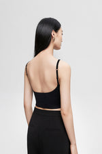 Load image into Gallery viewer, Shelf Bra Cropped Cami Top in Black